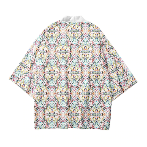 Abstract Line Pattern Kimono Shirt 1