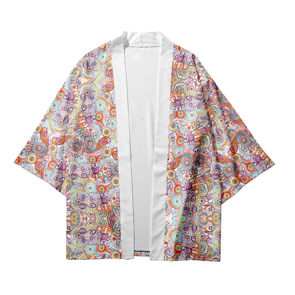 Abstract Many Colors Kimono Shirt |